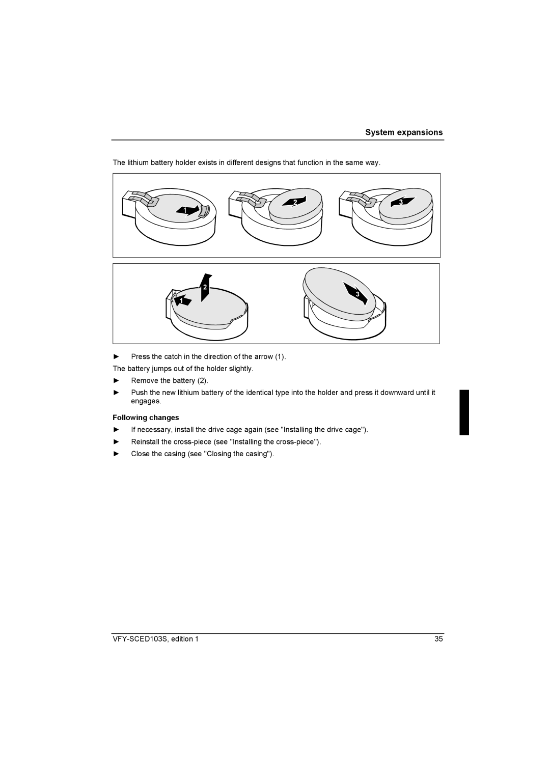 Fujitsu Siemens Computers X103 SFF manual Following changes 