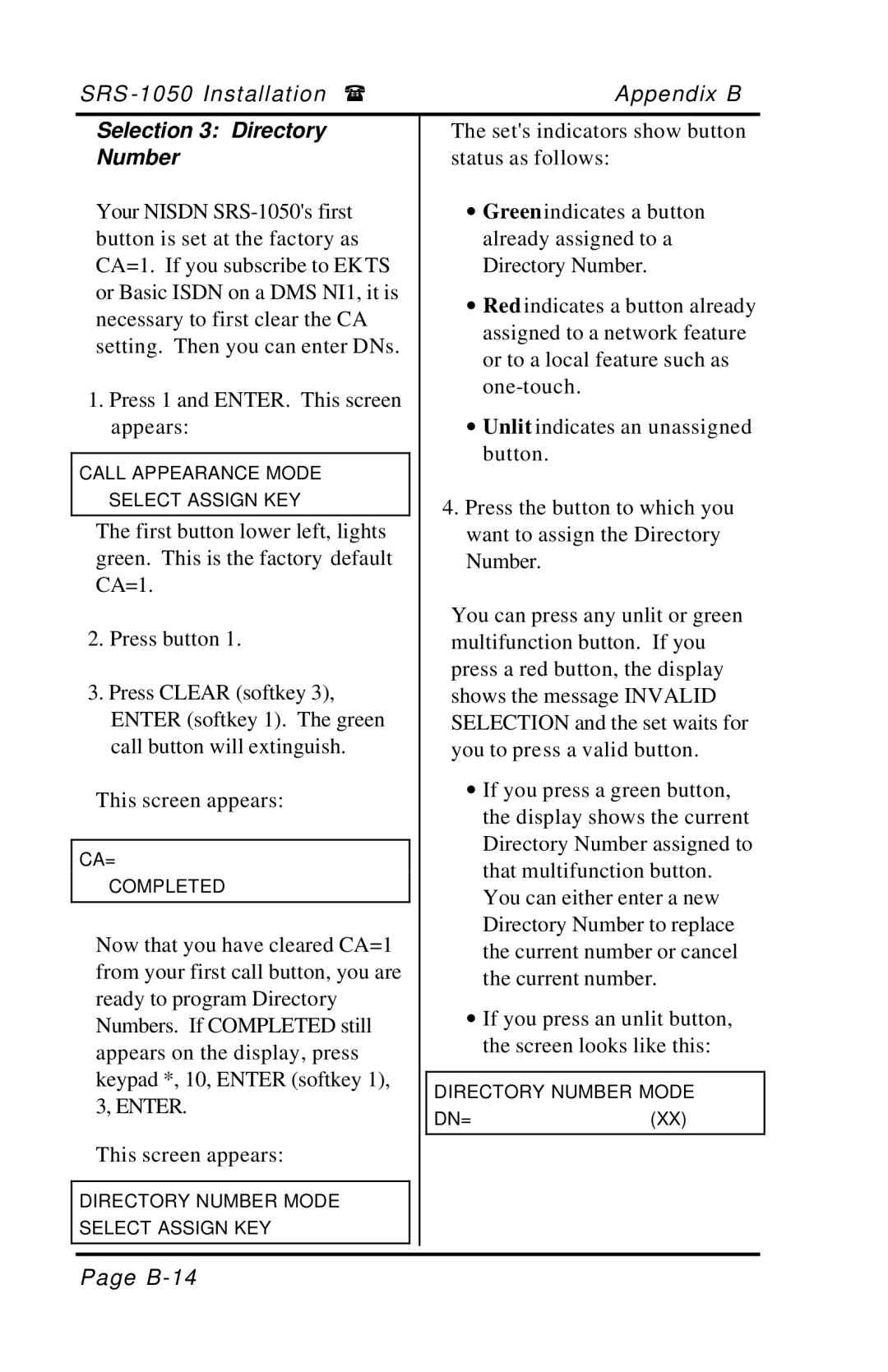 Fujitsu SRS-1050 manual Selection 3 Directory, Number 