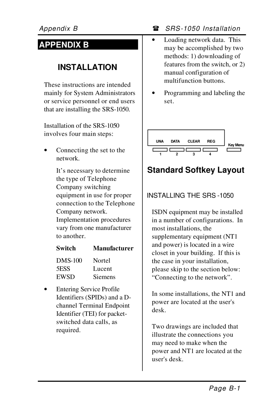 Fujitsu manual Appendix B, Installing the SRS-1050 