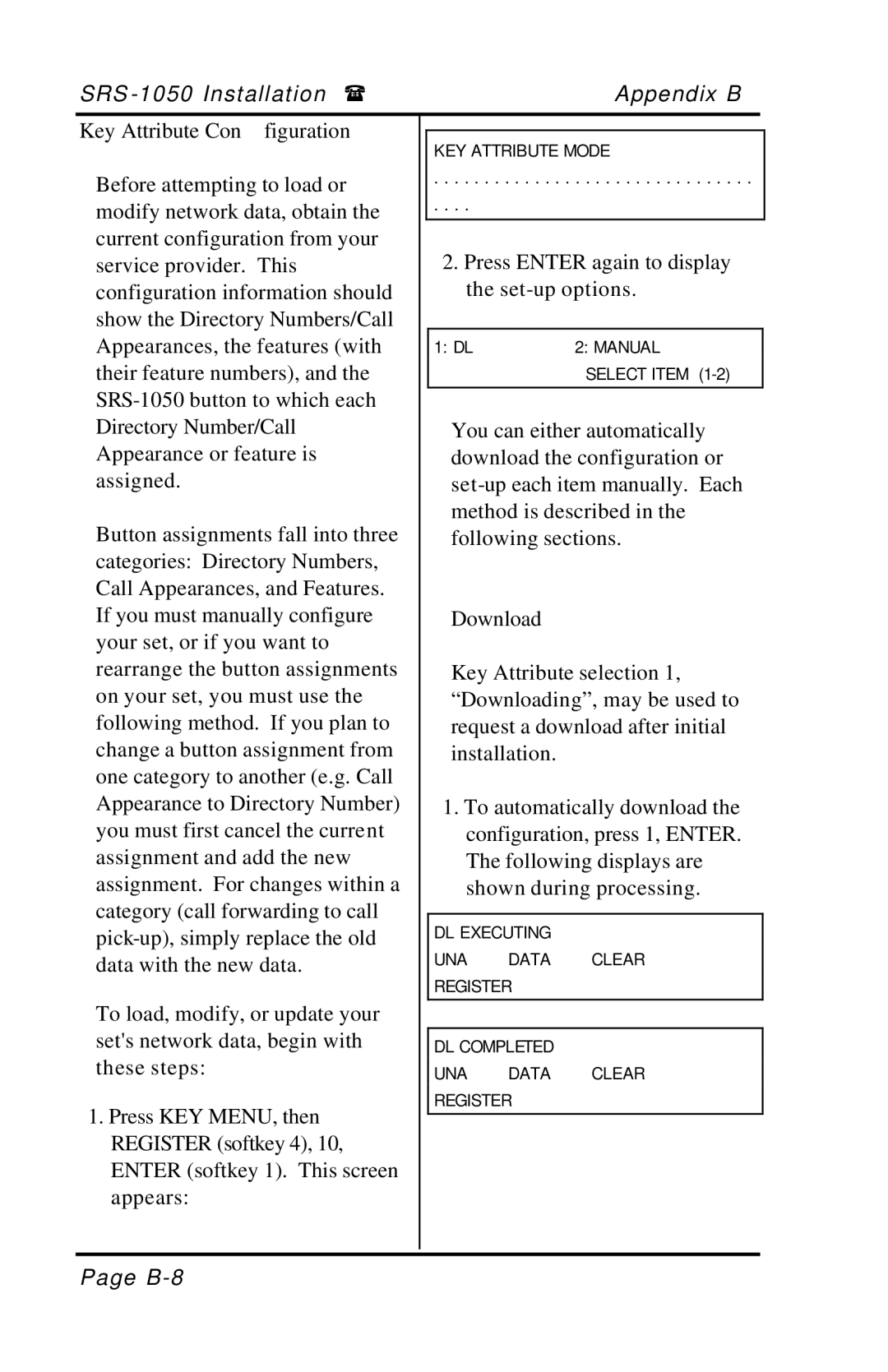 Fujitsu SRS-1050 manual Key Attribute Configuration, Download 