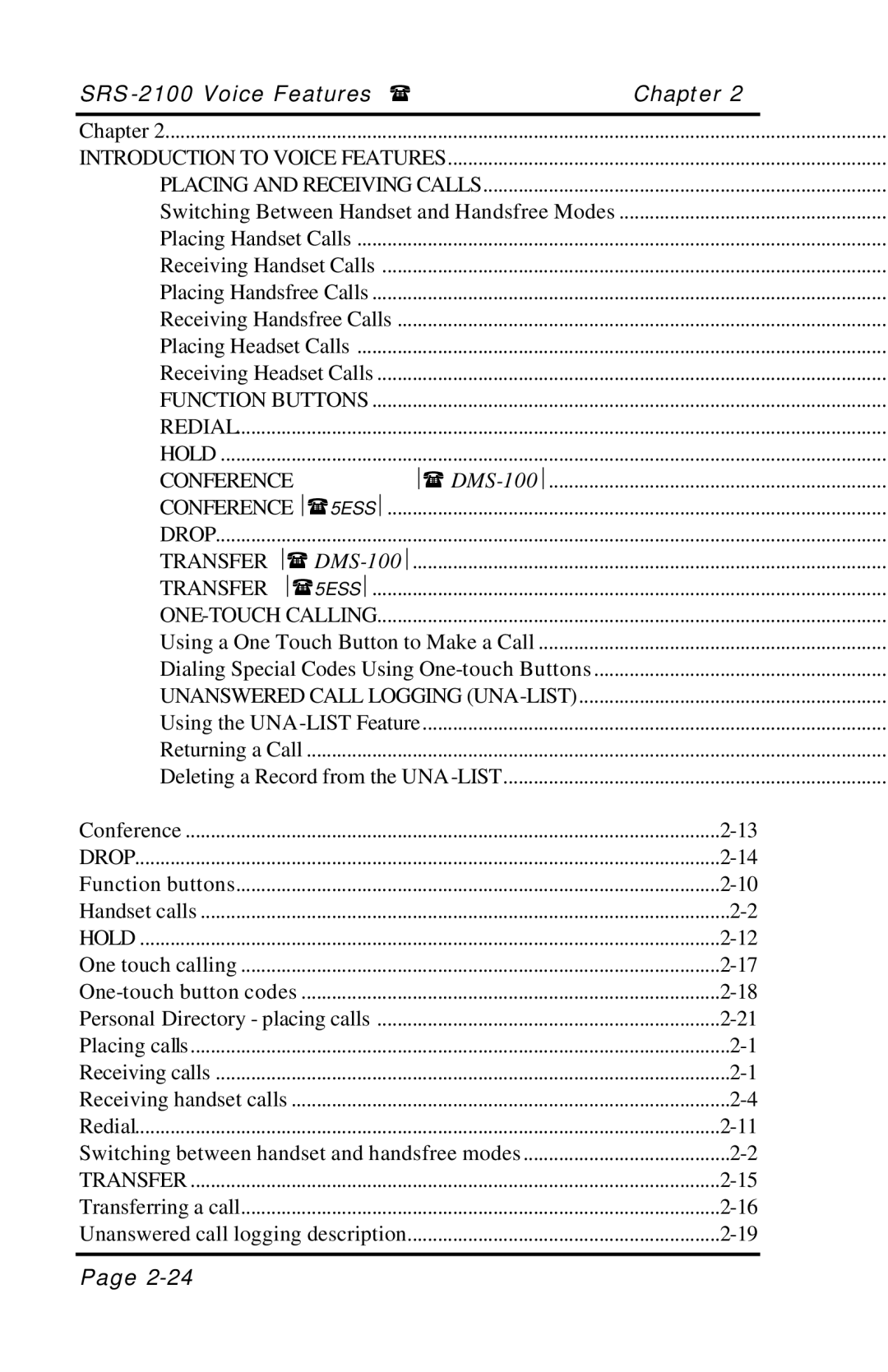 Fujitsu SRS-2100 manual Using a One Touch Button to Make a Call 