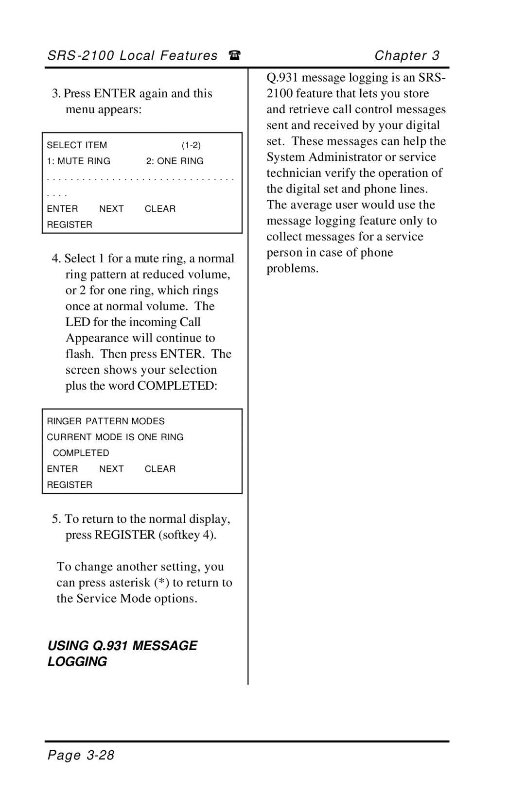 Fujitsu SRS-2100 manual Using Q.931 Message Logging 