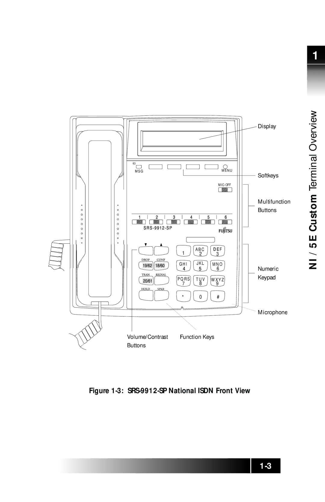 Fujitsu SRS-9924 manual SRS-9912-SP National Isdn Front View 