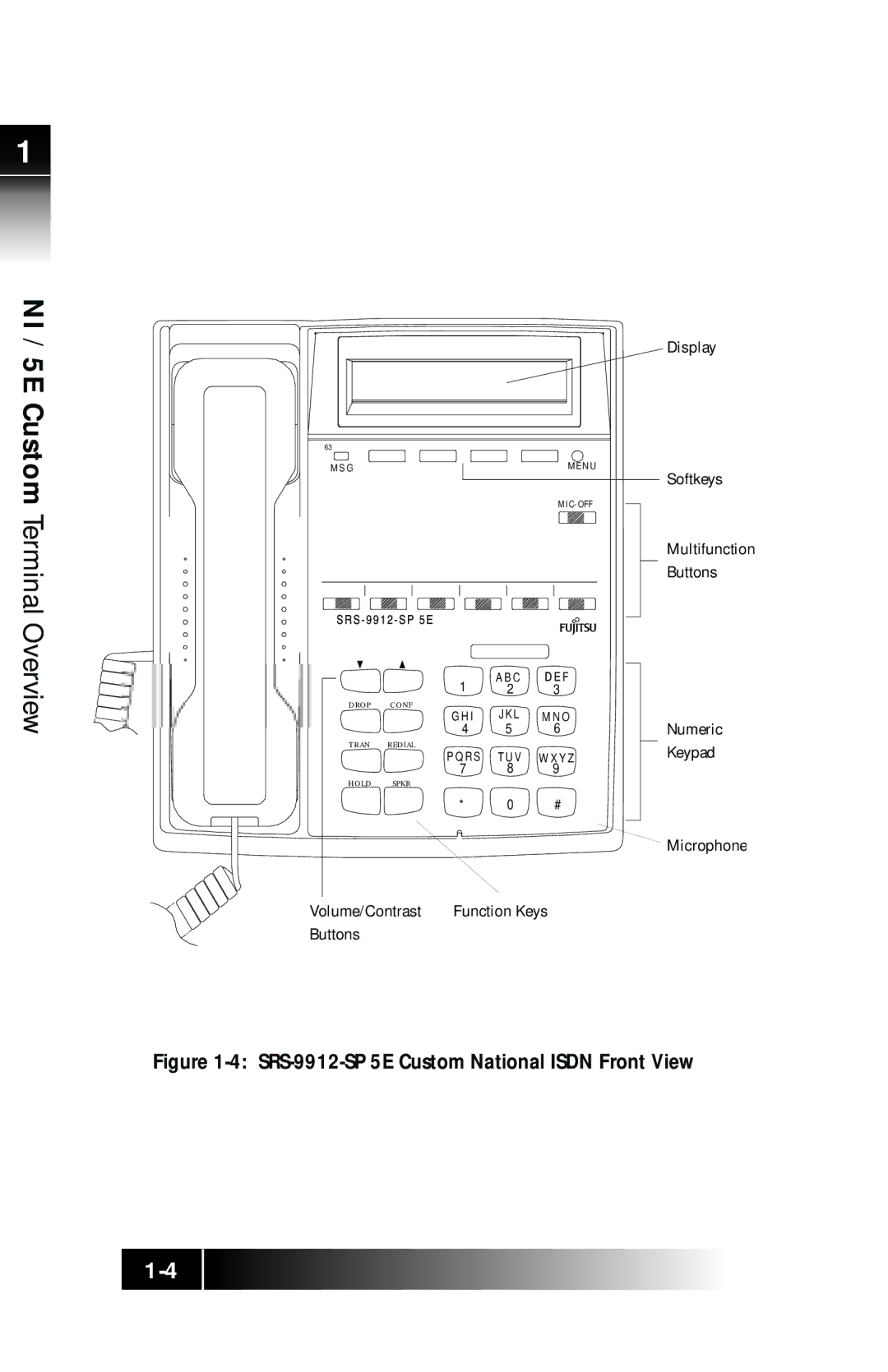 Fujitsu SRS-9924 manual Overview, SRS-9912-SP 5E Custom National Isdn Front View 