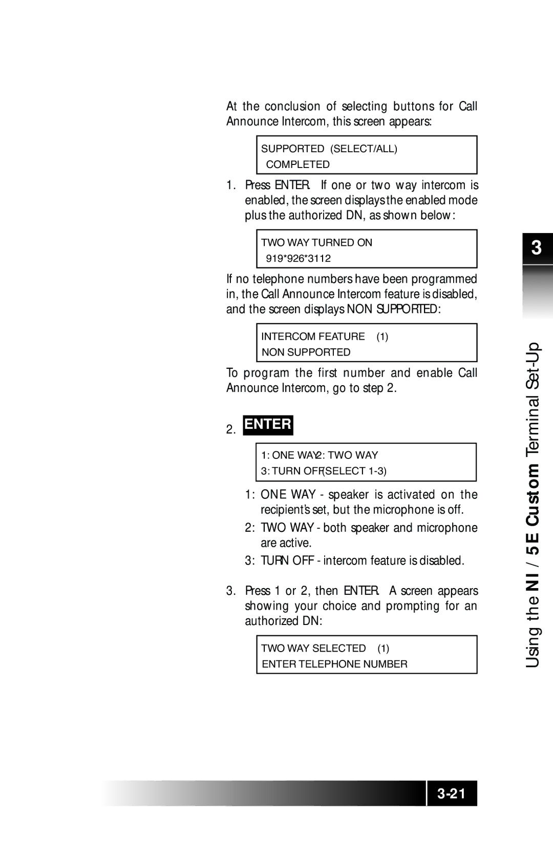 Fujitsu SRS-9924 manual TWO WAY Turned on 