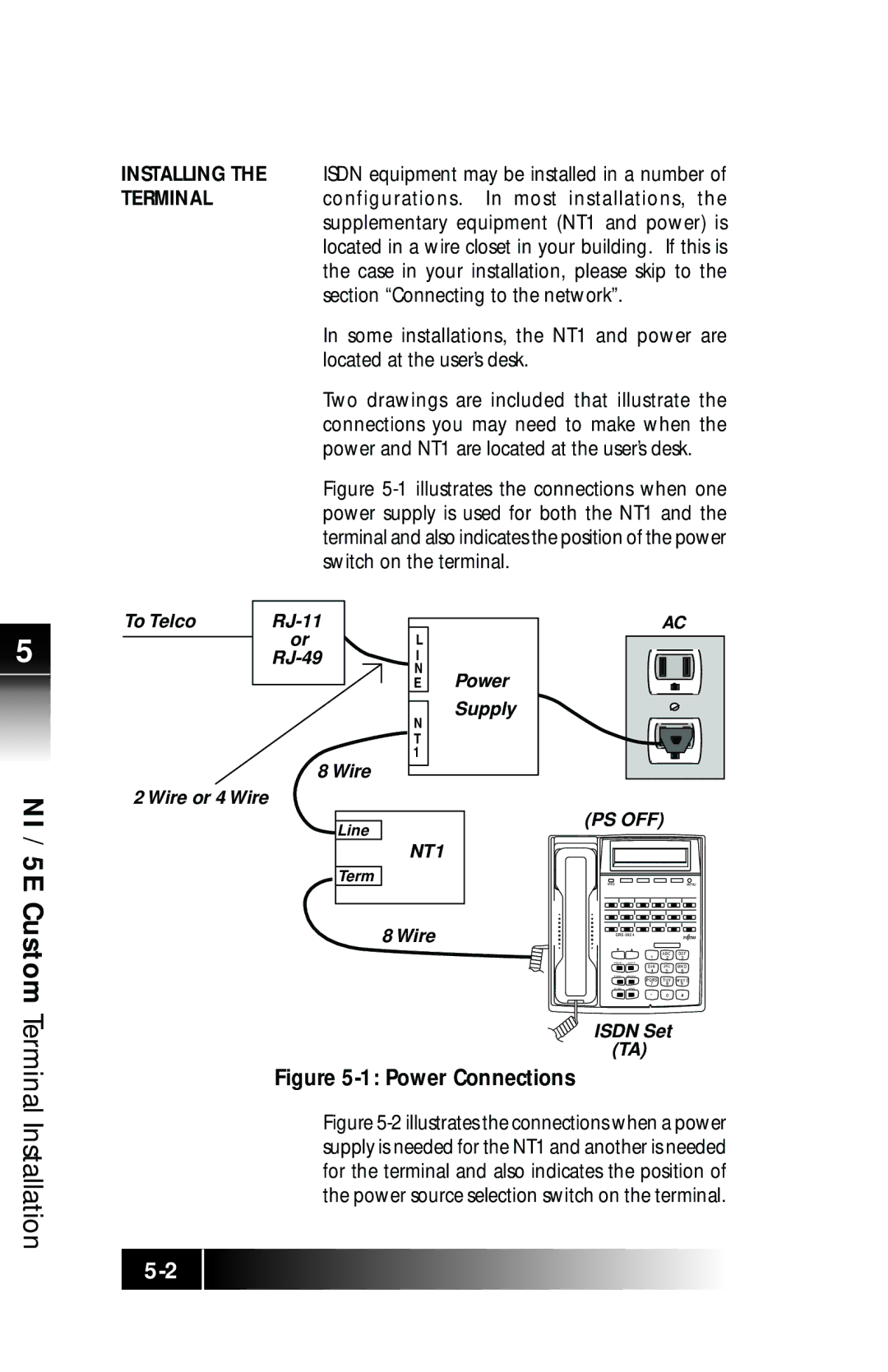 Fujitsu SRS-9924 manual Terminal Installation, Installing the Isdn equipment may be installed in a number 