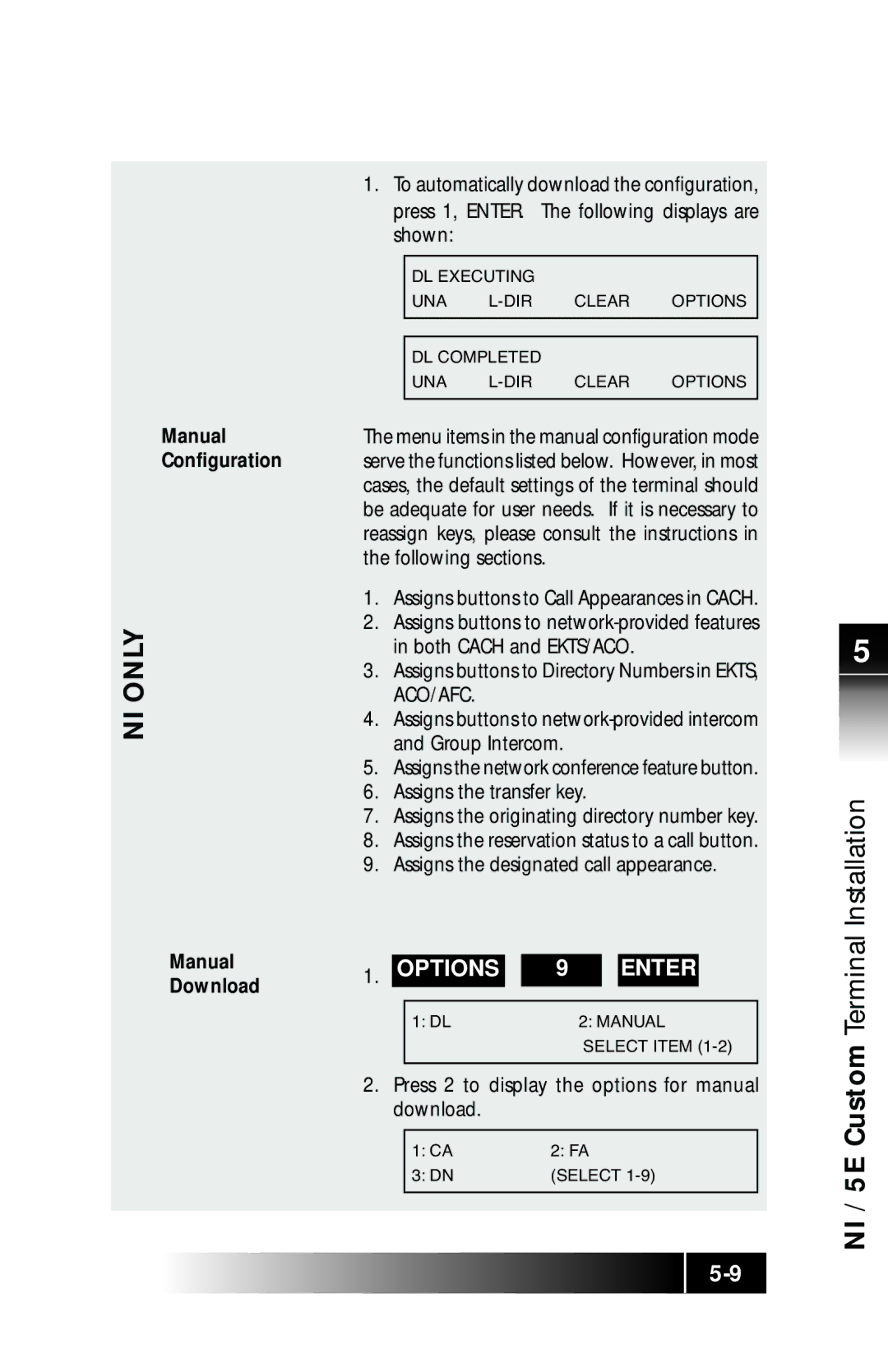 Fujitsu SRS-9924 Manual Configuration, Press 2 to display the options for manual download 