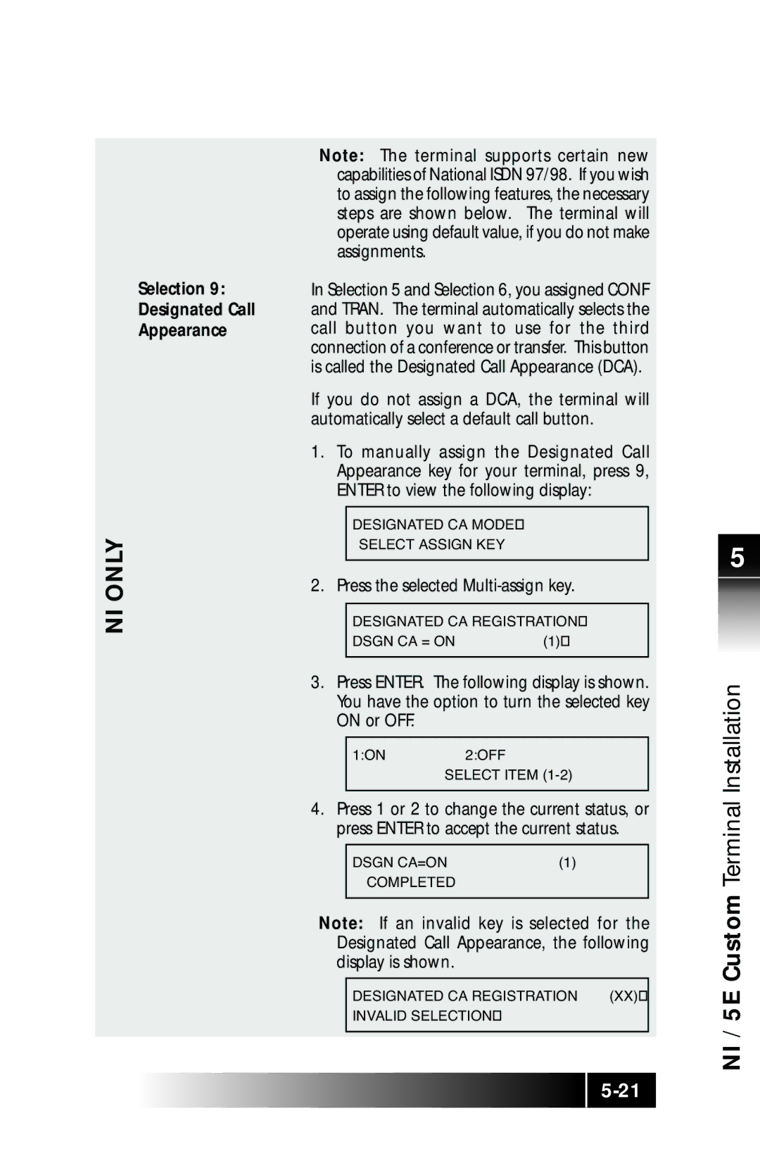 Fujitsu SRS-9924 manual Selection Designated Call Appearance 