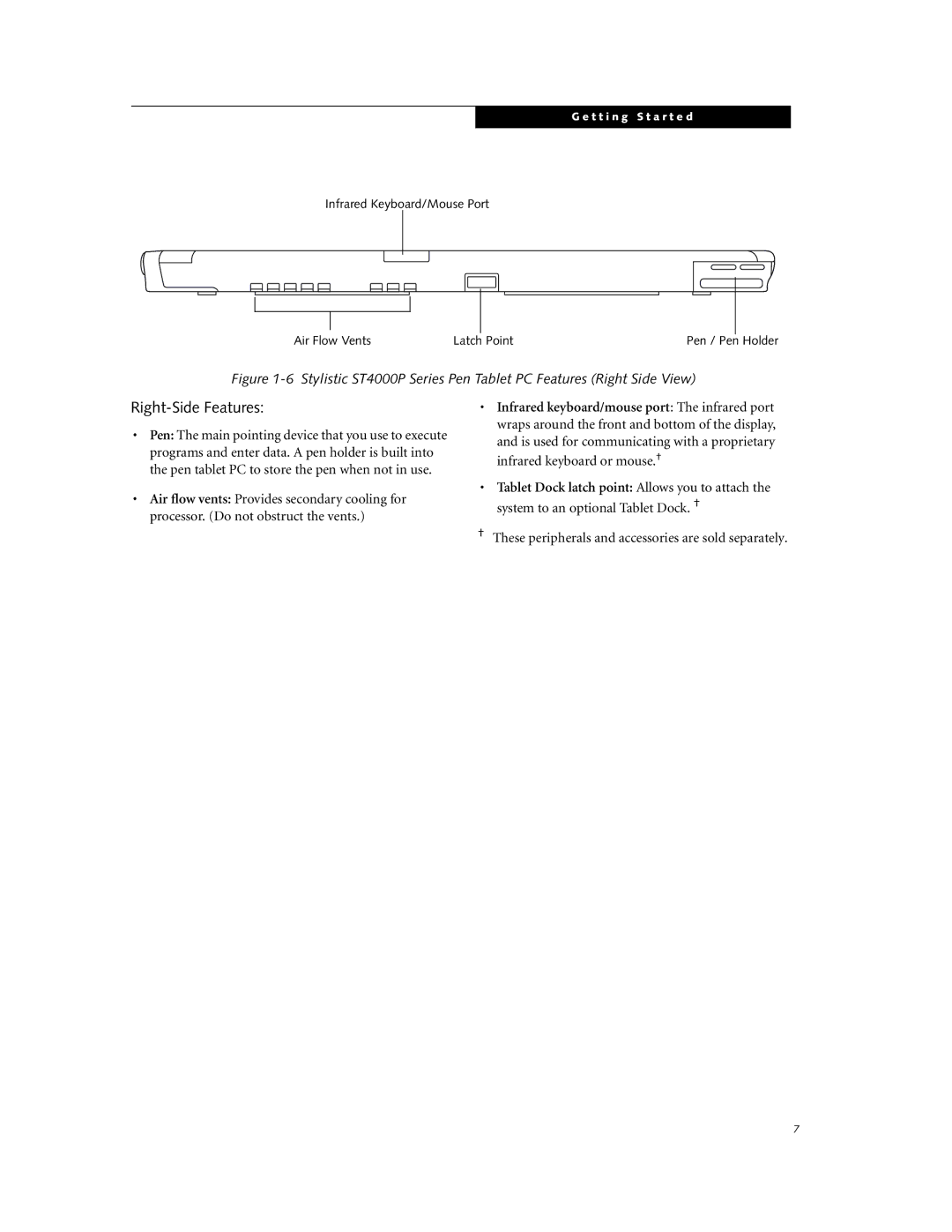 Fujitsu ST4000P manual Right-Side Features 