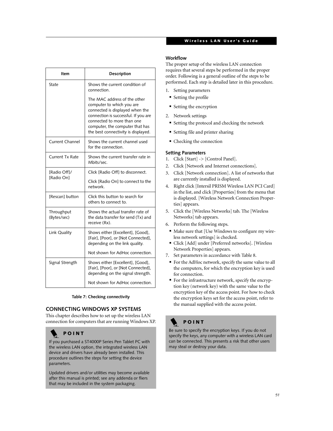 Fujitsu ST4000P manual Connecting Windows XP Systems, Checking connectivity 