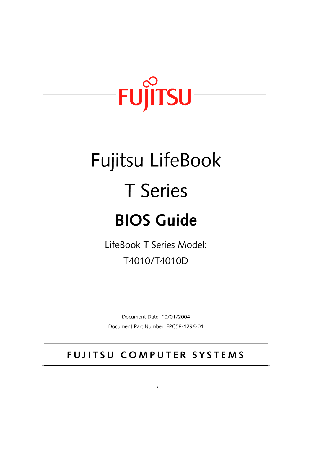 Fujitsu T4010D manual Fujitsu LifeBook Series 