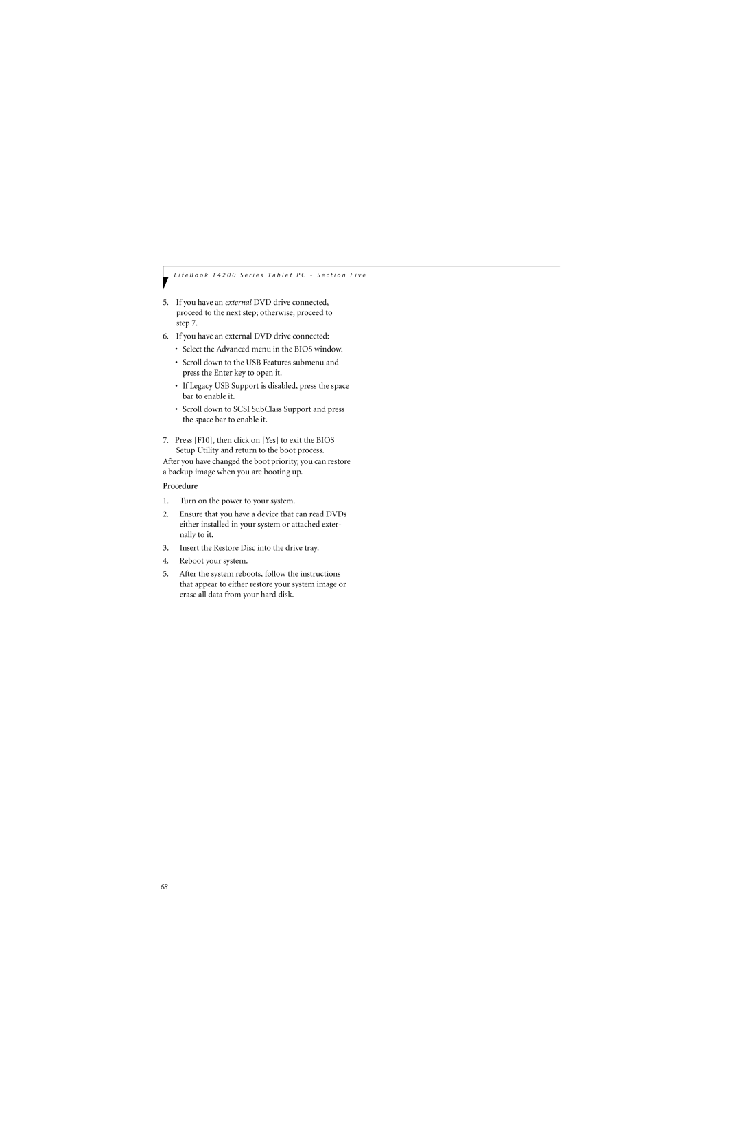 Fujitsu T4210, T4215 manual Procedure 