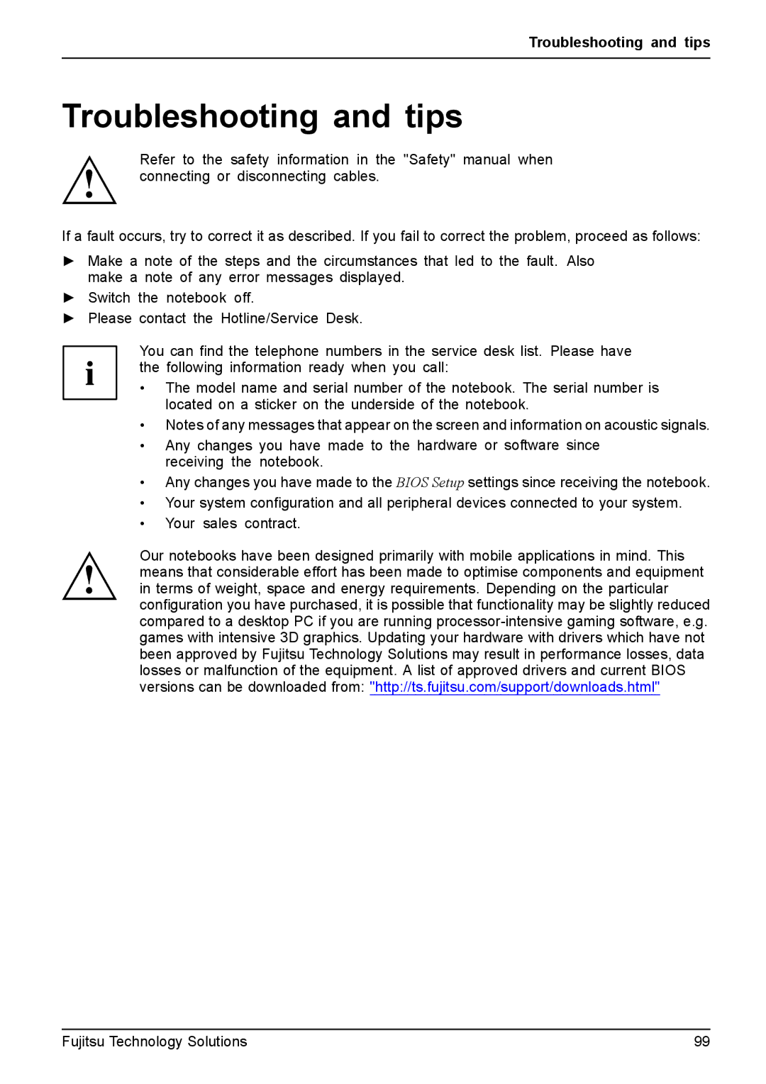 Fujitsu T4310, T4410 manual Troubleshooting and tips 