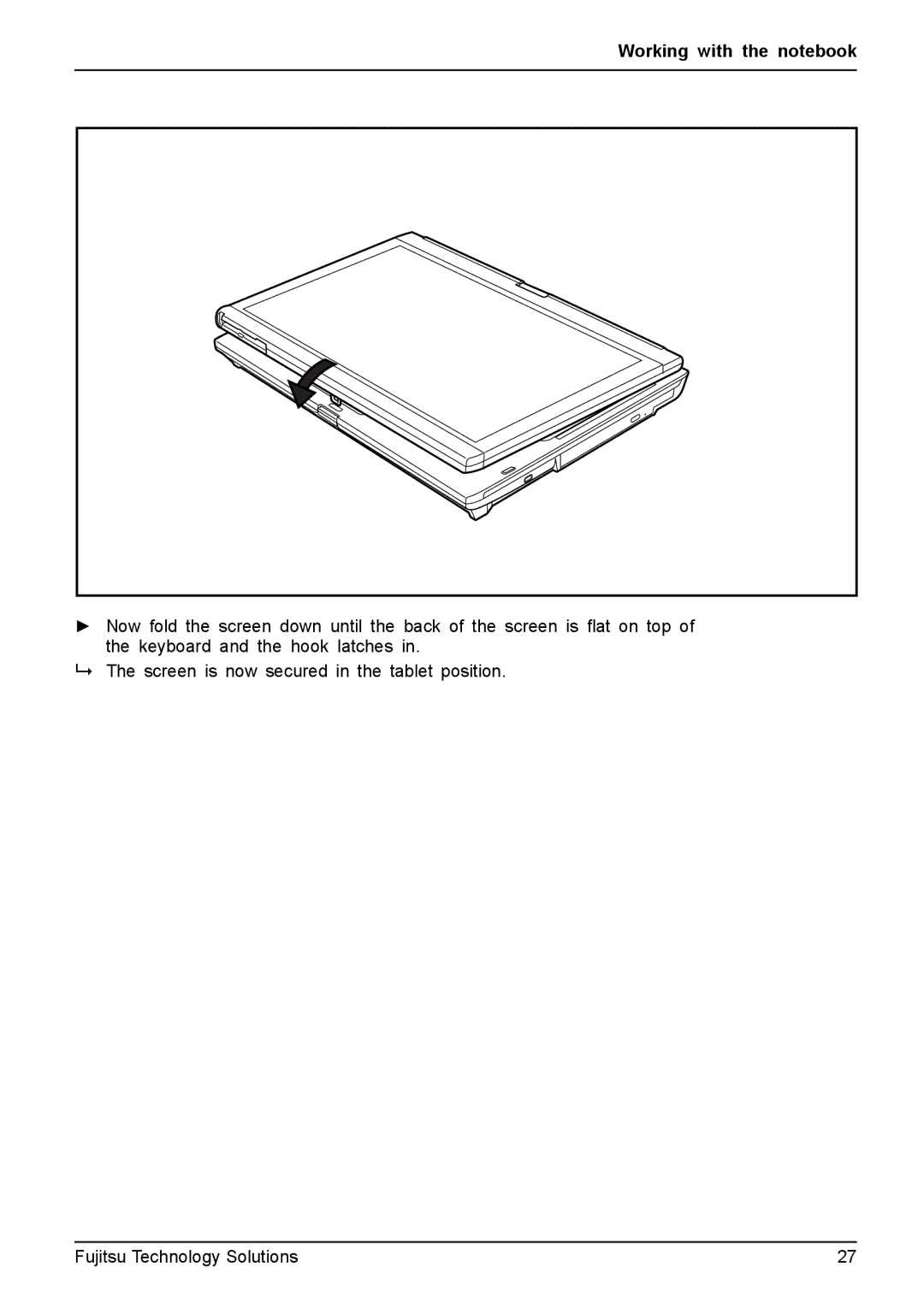 Fujitsu T4310, T4410 manual Working with the notebook 