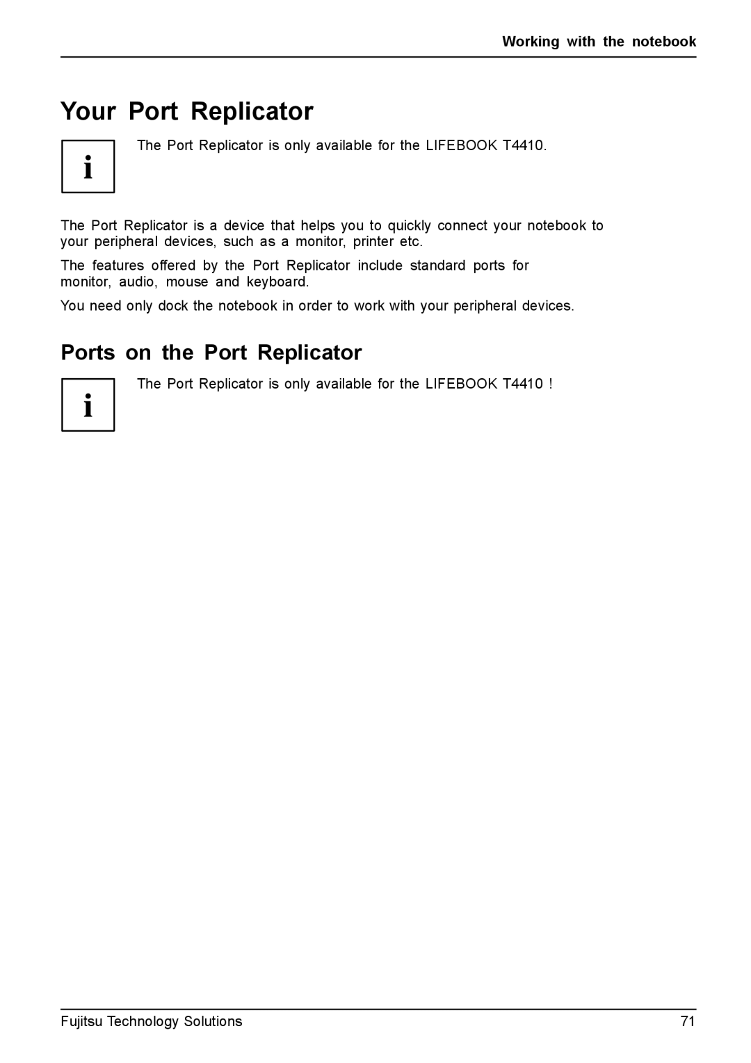 Fujitsu T4310, T4410 manual Your Port Replicator, Ports on the Port Replicator 