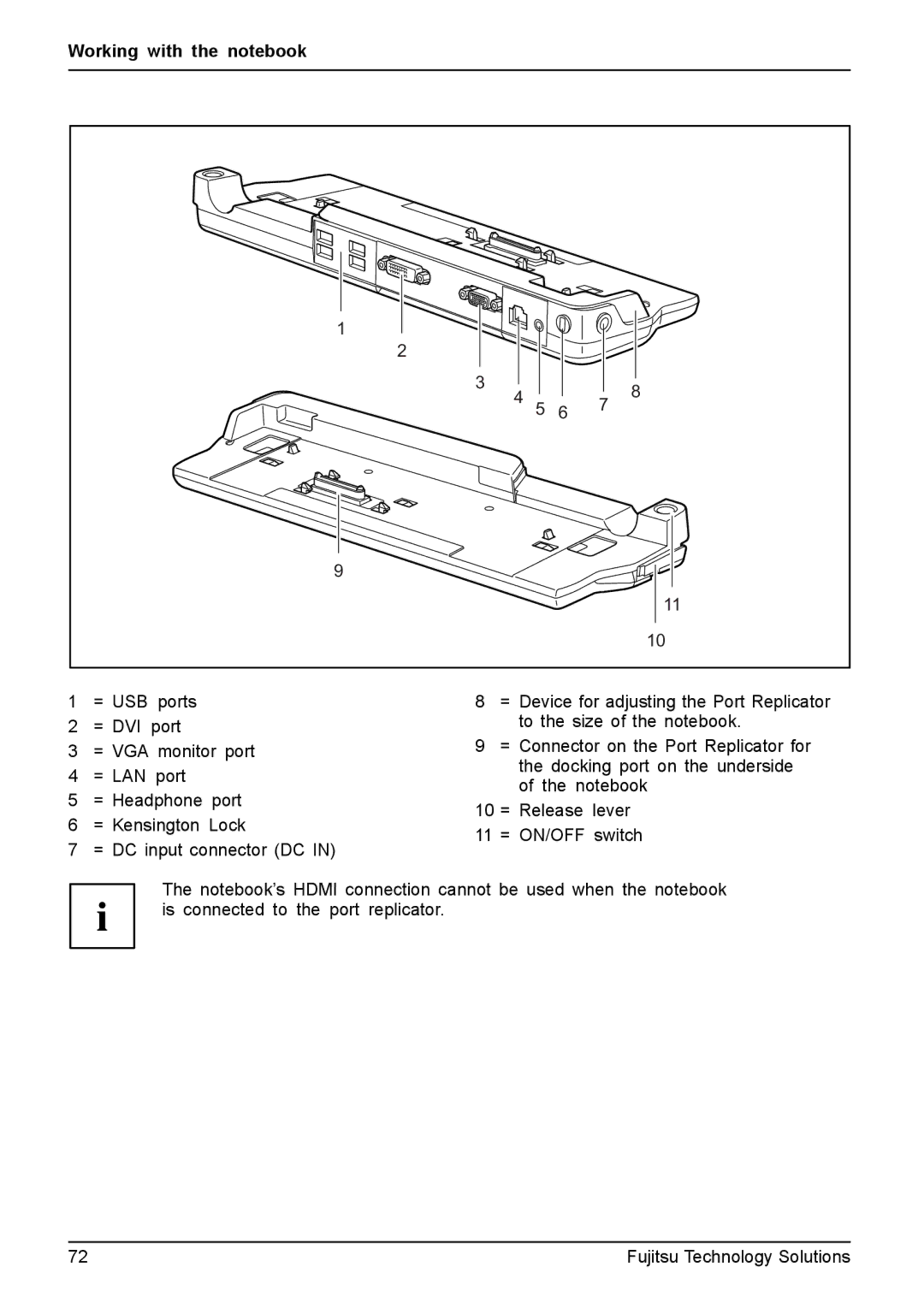 Fujitsu T4410, T4310 manual Working with the notebook 