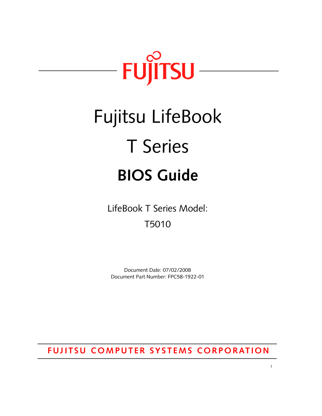 Fujitsu T5010 manual Fujitsu LifeBook Series 