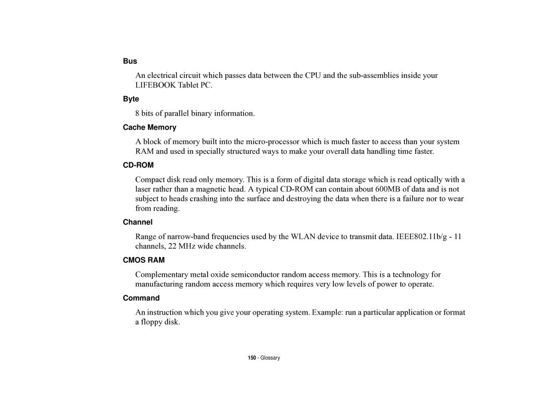 Fujitsu T731 manual Bits of parallel binary information 