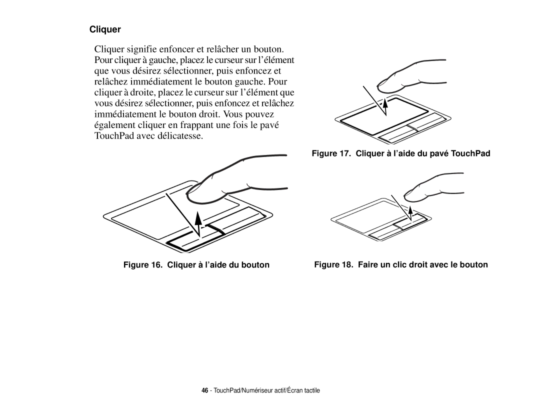 Fujitsu T731 manual Cliquer 