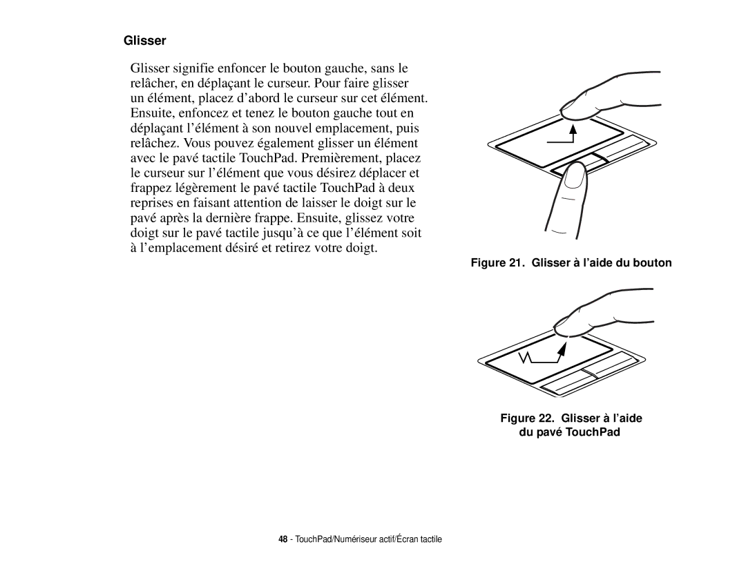 Fujitsu T731 manual Glisser 