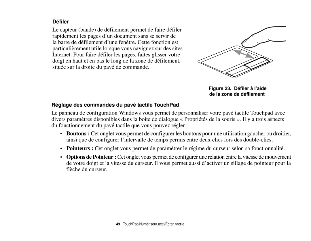 Fujitsu T731 manual Défiler 