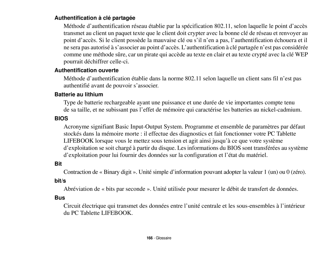 Fujitsu T731 manual Bios 