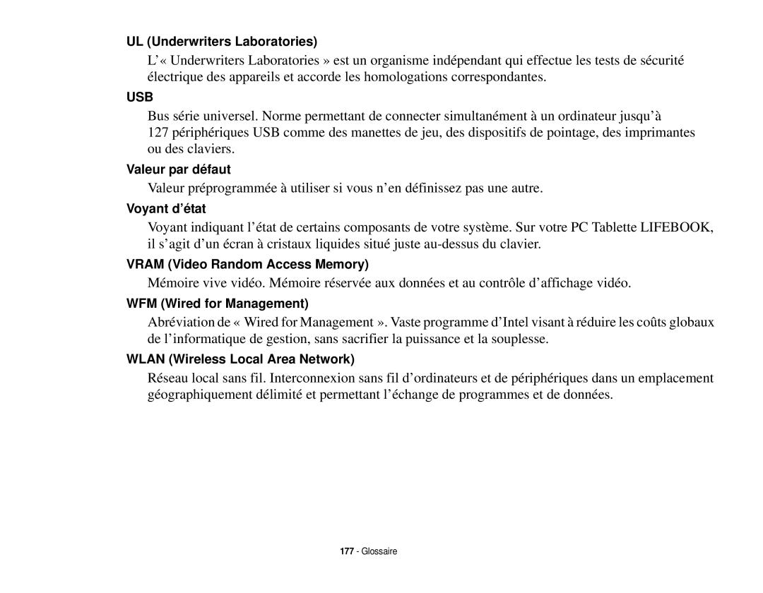 Fujitsu T731 manual Usb 