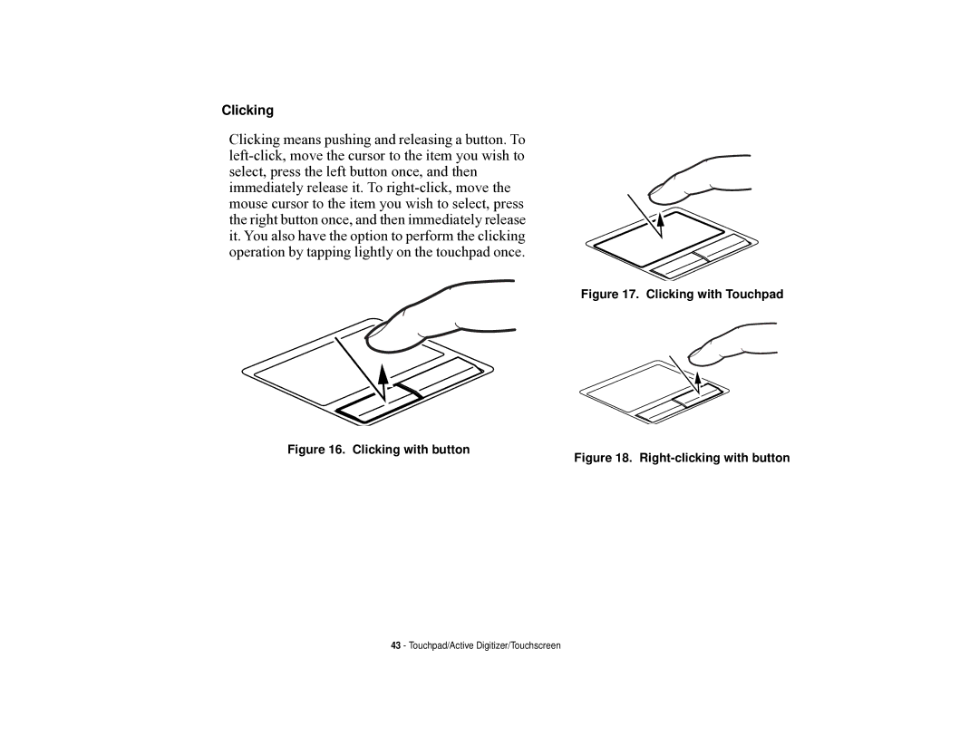 Fujitsu T731 manual Clicking 