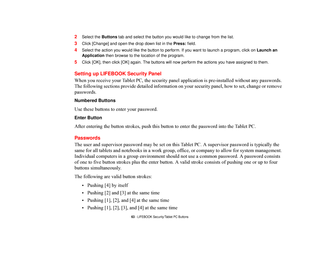 Fujitsu T731 manual Setting up Lifebook Security Panel, Passwords 