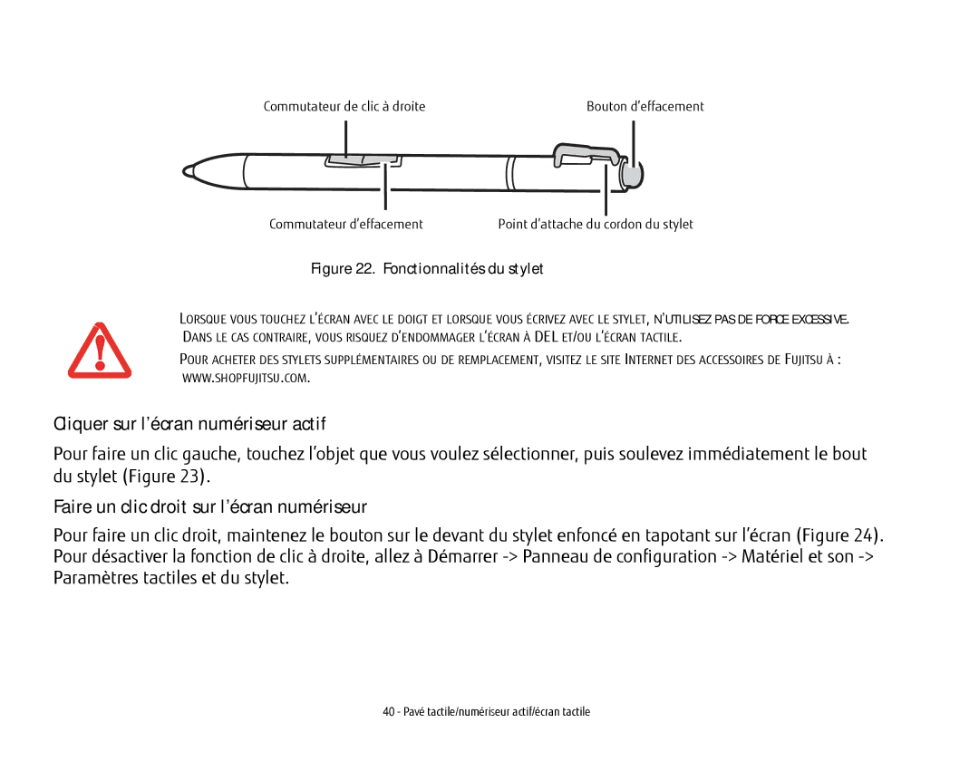 Fujitsu FP1000, T902, BTBK410000BAAAPP Cliquer sur l’écran numériseur actif, Faire un clic droit sur l’écran numériseur 