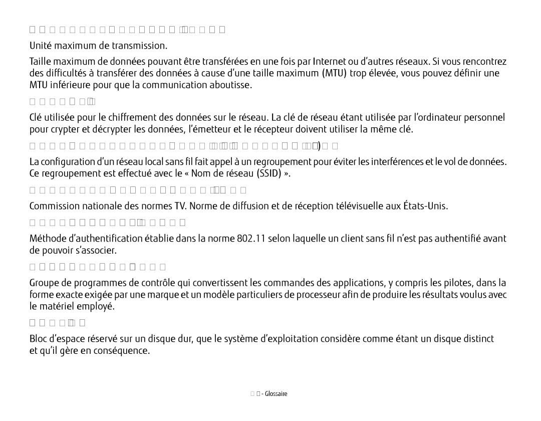 Fujitsu BTBK410000BAAAPP, T902, FP1000 MTU Maximum Transmission Unit, Clé de réseau, Ntsc National TV Standards Commission 