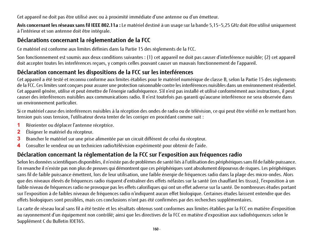 Fujitsu FP1000, T902, BTBK410000BAAAPP, KA02066D105 manual Déclarations concernant la réglementation de la FCC 