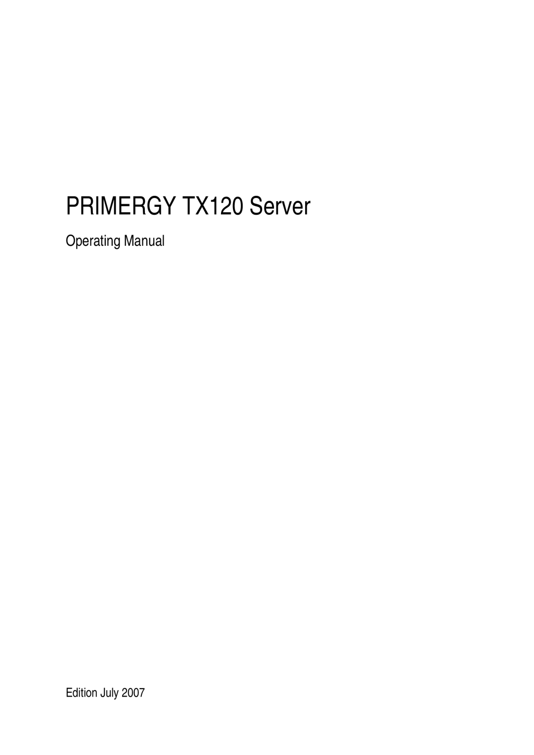 Fujitsu manual Primergy TX120 Server 