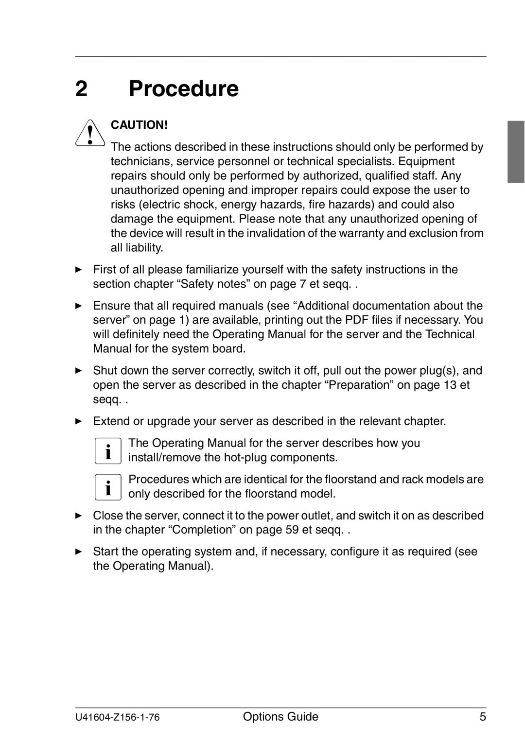 Fujitsu TX150 S3 manual Procedure 