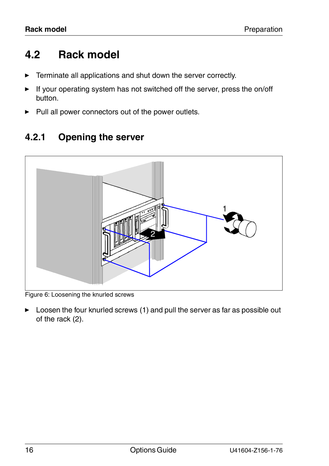 Fujitsu TX150 S3 manual Rack model 