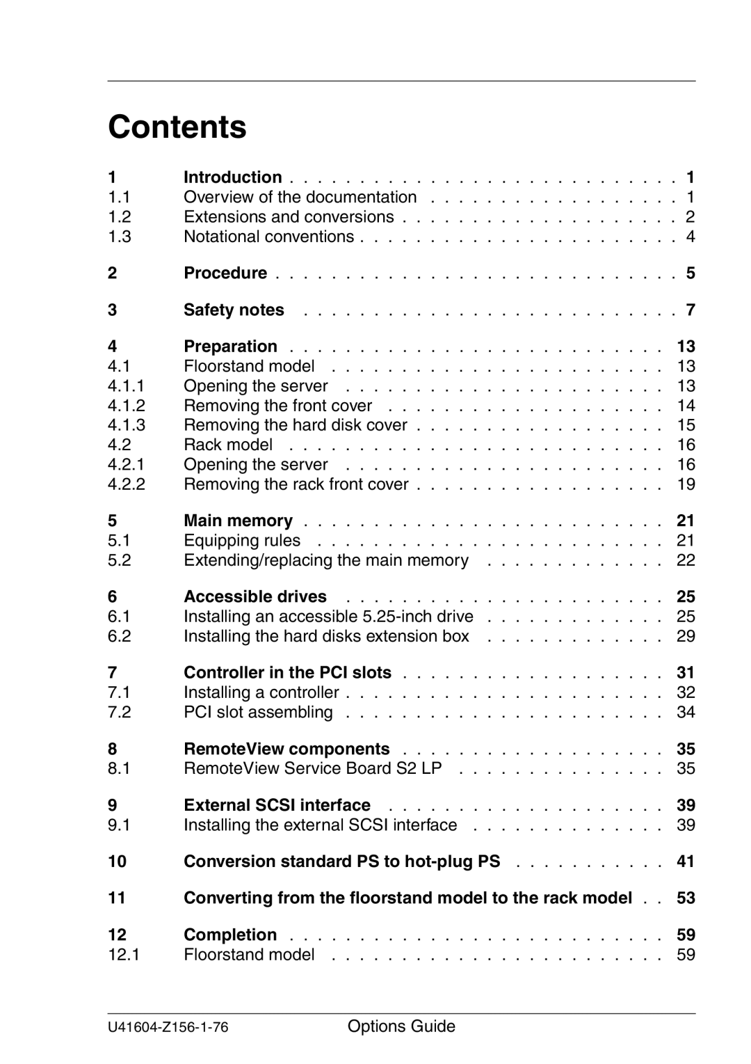 Fujitsu TX150 S3 manual Contents 