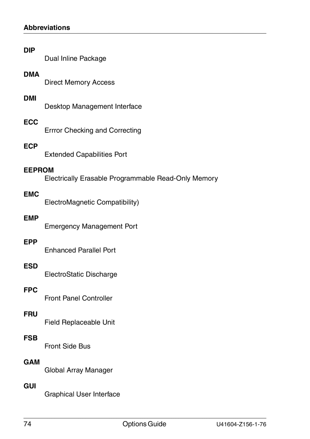 Fujitsu TX150 S3 manual Abbreviations 