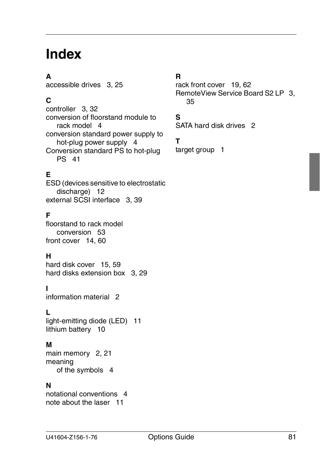 Fujitsu TX150 S3 manual Index 