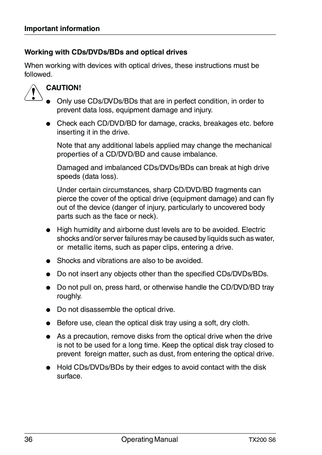 Fujitsu TX200 S6 manual 