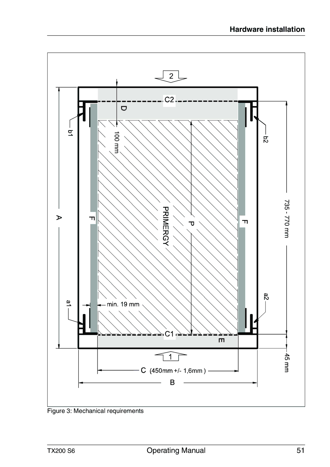 Fujitsu manual Mechanical requirements TX200 S6 