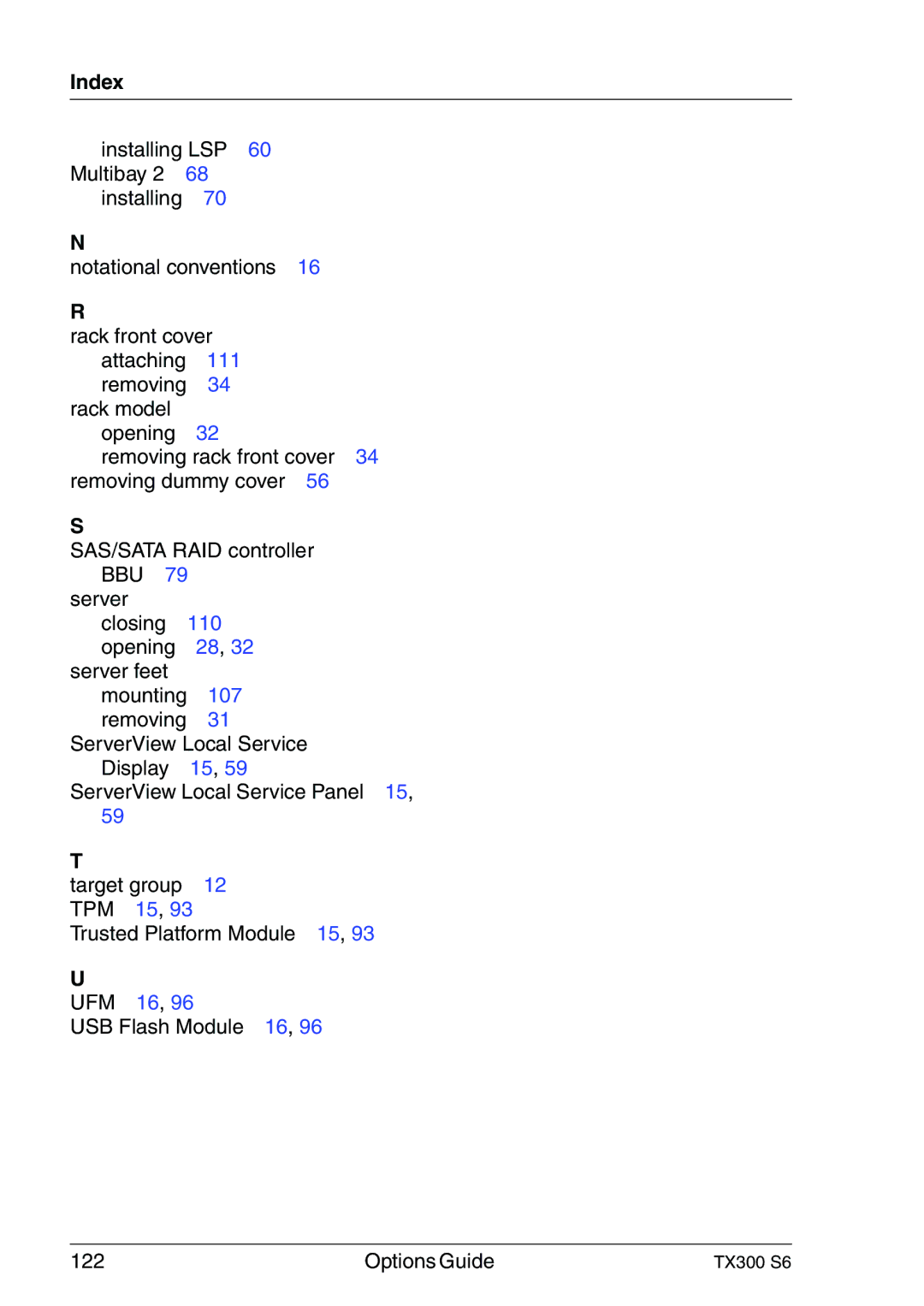 Fujitsu TX300 manual Index, 111 