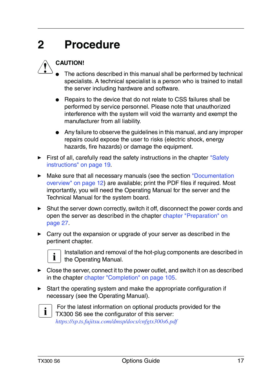 Fujitsu TX300 manual Procedure 