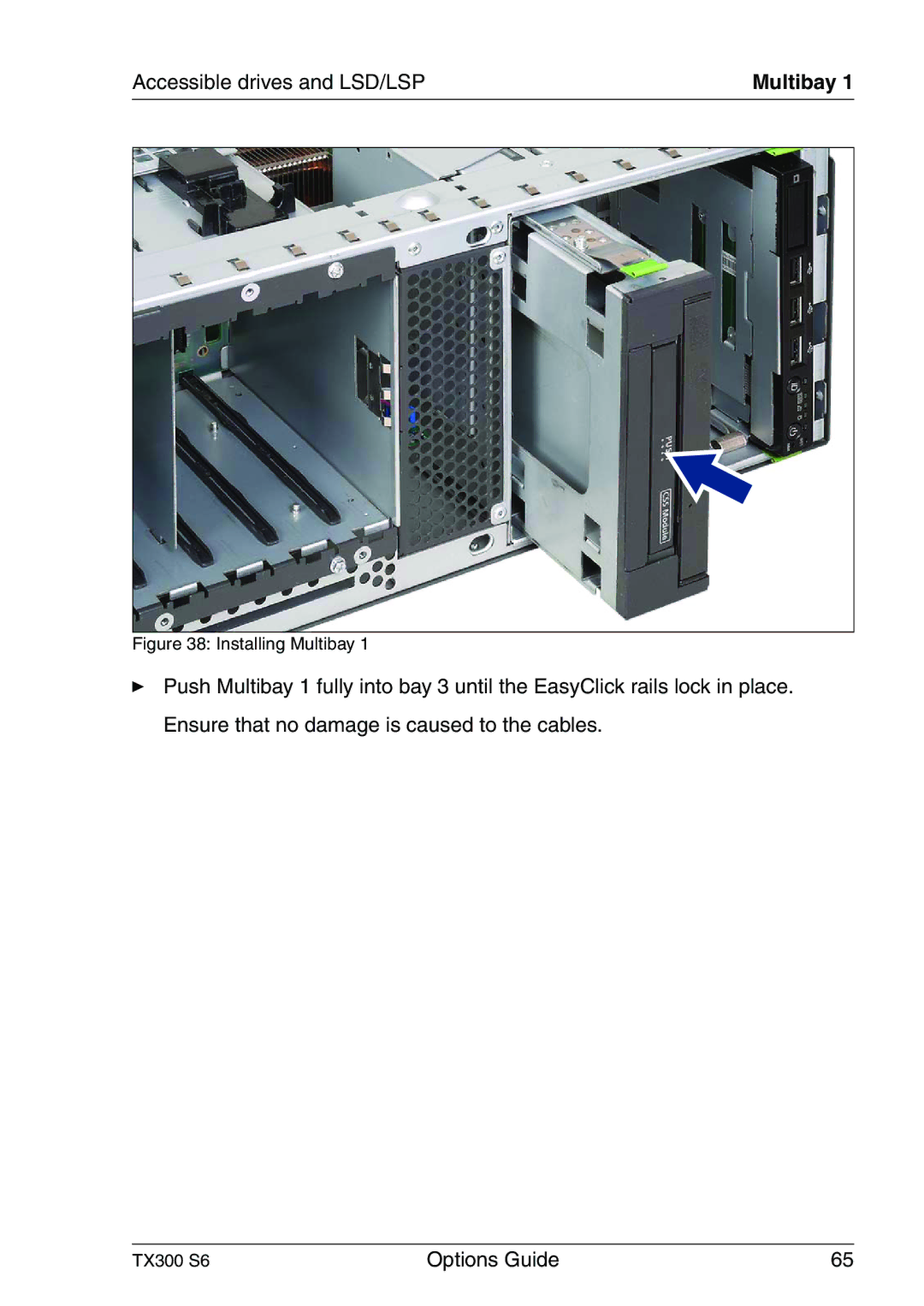 Fujitsu TX300 manual Installing Multibay 