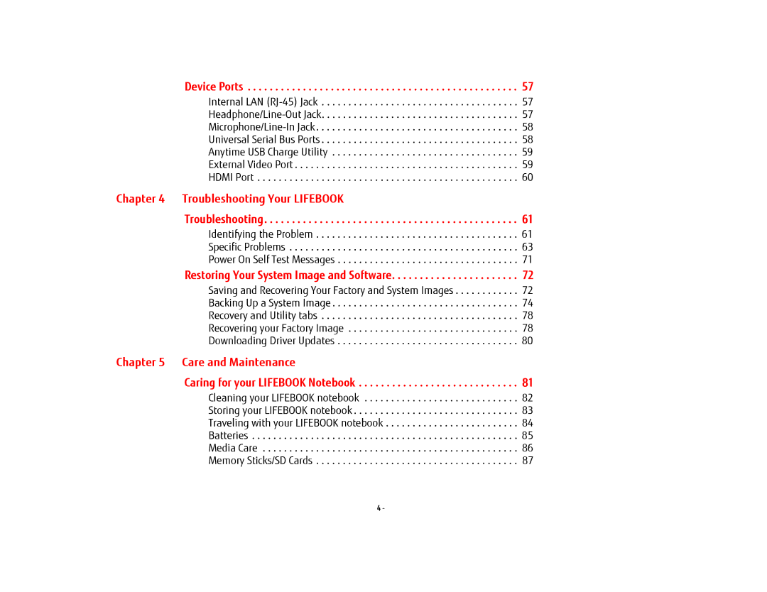 Fujitsu USDLH532 manual Troubleshooting Your Lifebook, Care and Maintenance 