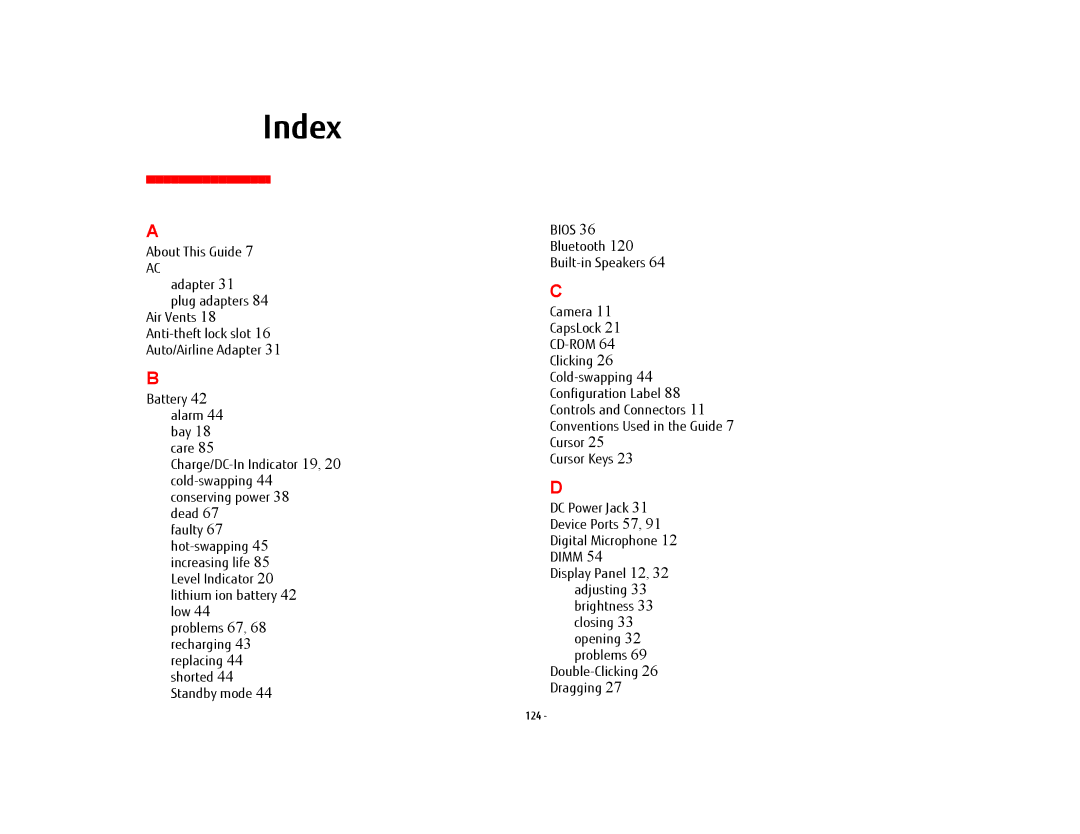 Fujitsu USDLH532 manual Index, Cd-Rom 