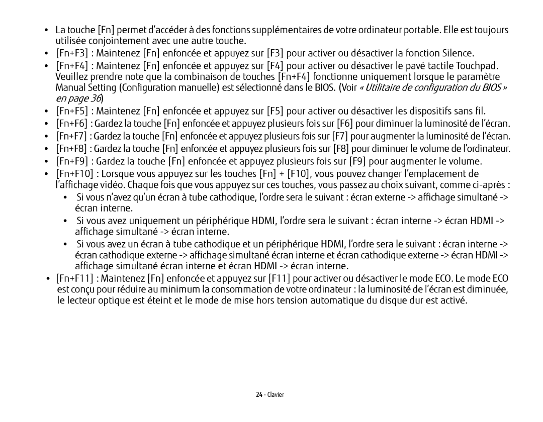 Fujitsu USDLH532 manual Clavier 