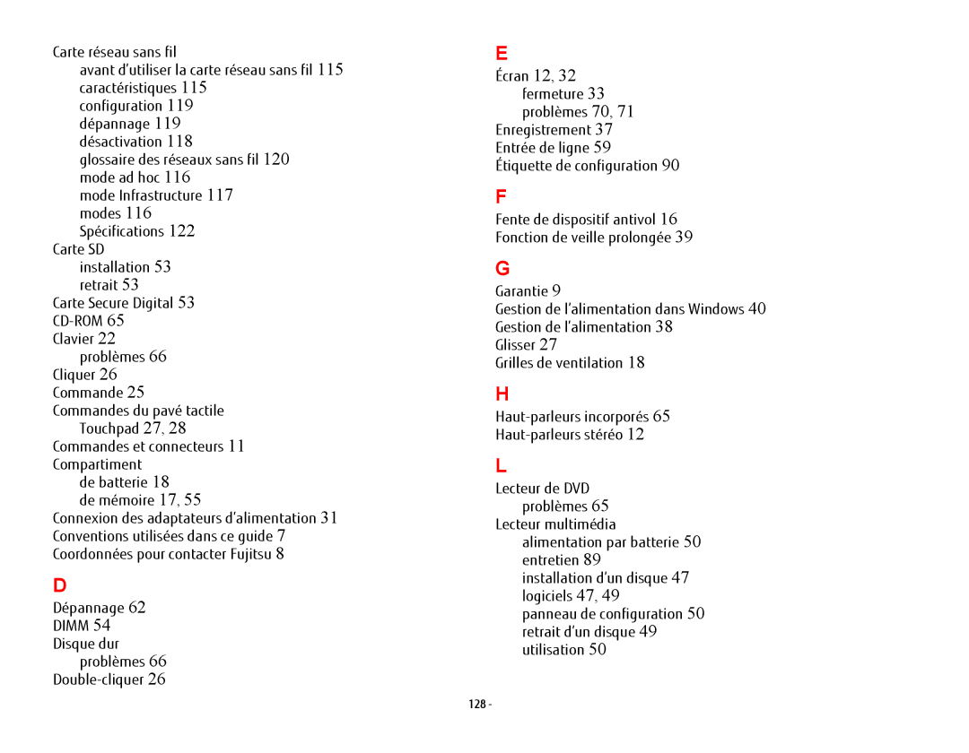 Fujitsu USDLH532 manual 128 