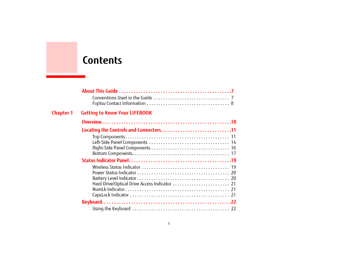 Fujitsu USDLH532 manual Contents 