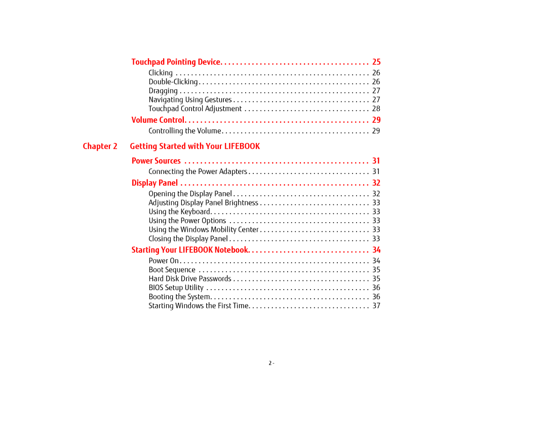 Fujitsu USDLH532 manual Getting Started with Your Lifebook, Display Panel 