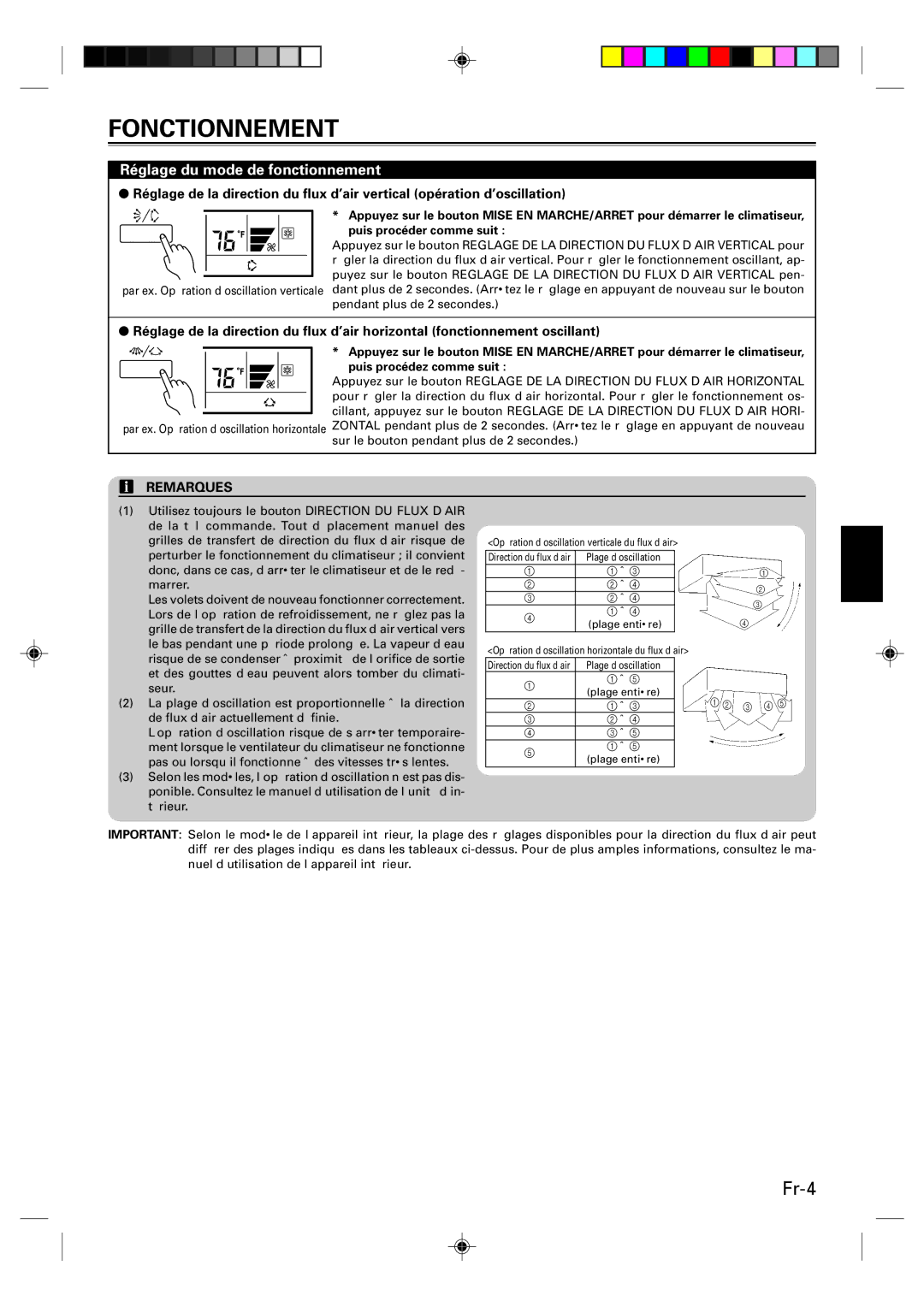 Fujitsu Remote Controller, UTB-UUB manual Fr-4 